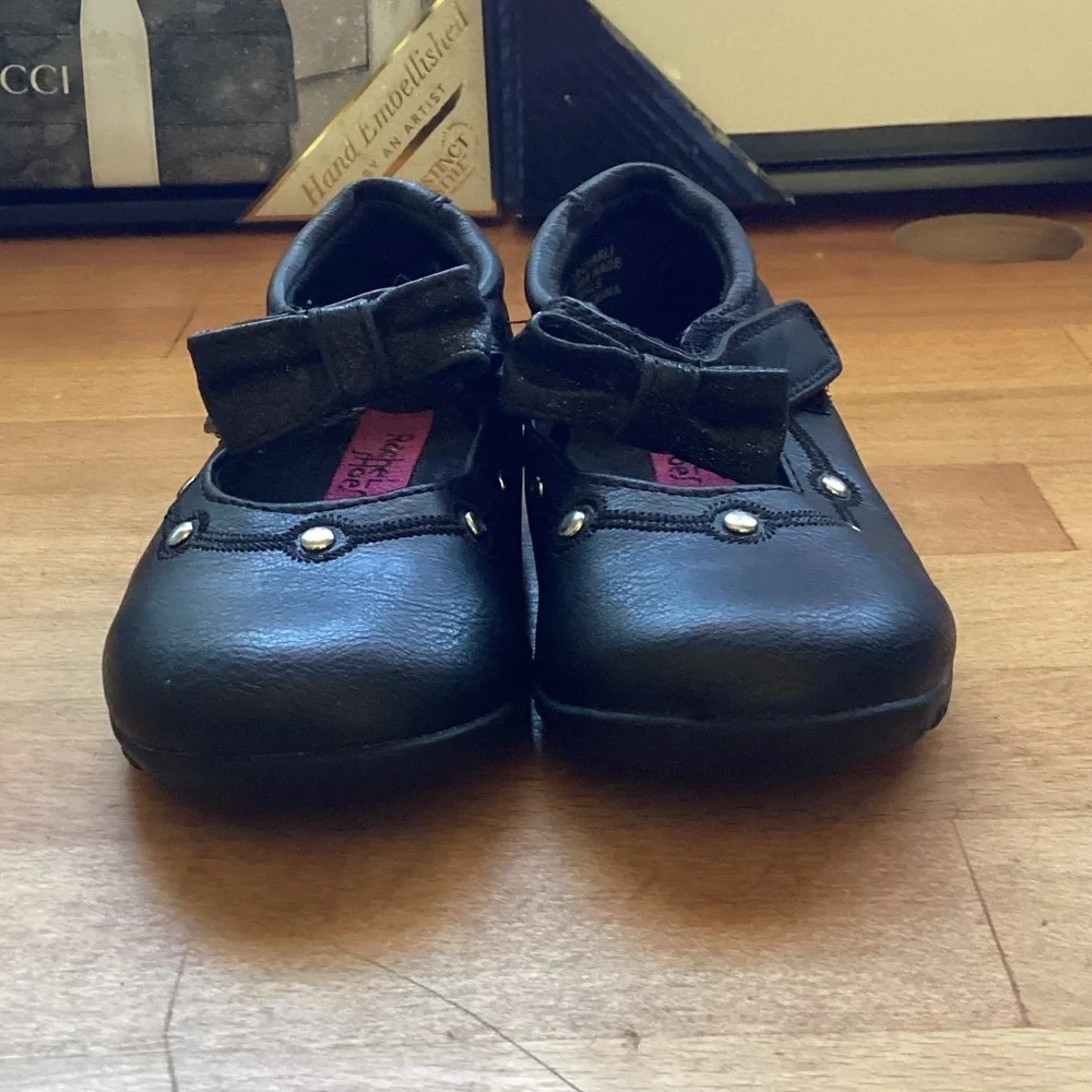 Rachel Shoes Black Dress Shoes with Bow